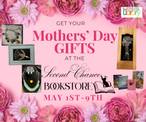 mother's day sale at the book store inside the library